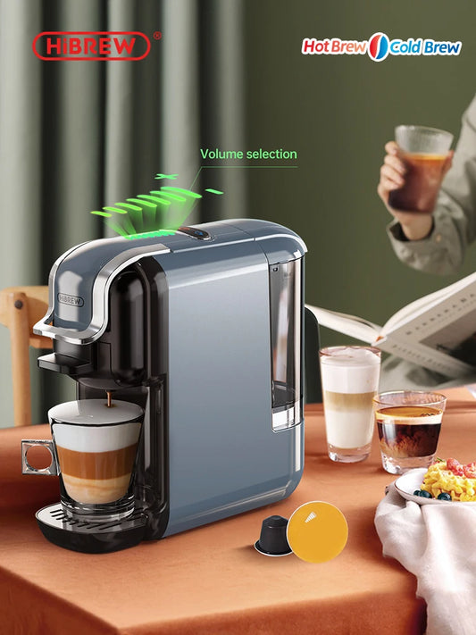 HiBREW Multiple Capsule Coffee Machine, Hot/Cold Dolce Gusto Milk Nespresso Capsule ESE Pod Ground Coffee Cafeteria 20Bar 5 in 1