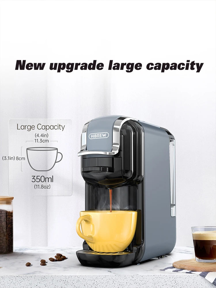 HiBREW Multiple Capsule Coffee Machine, Hot/Cold Dolce Gusto Milk Nespresso Capsule ESE Pod Ground Coffee Cafeteria 20Bar 5 in 1